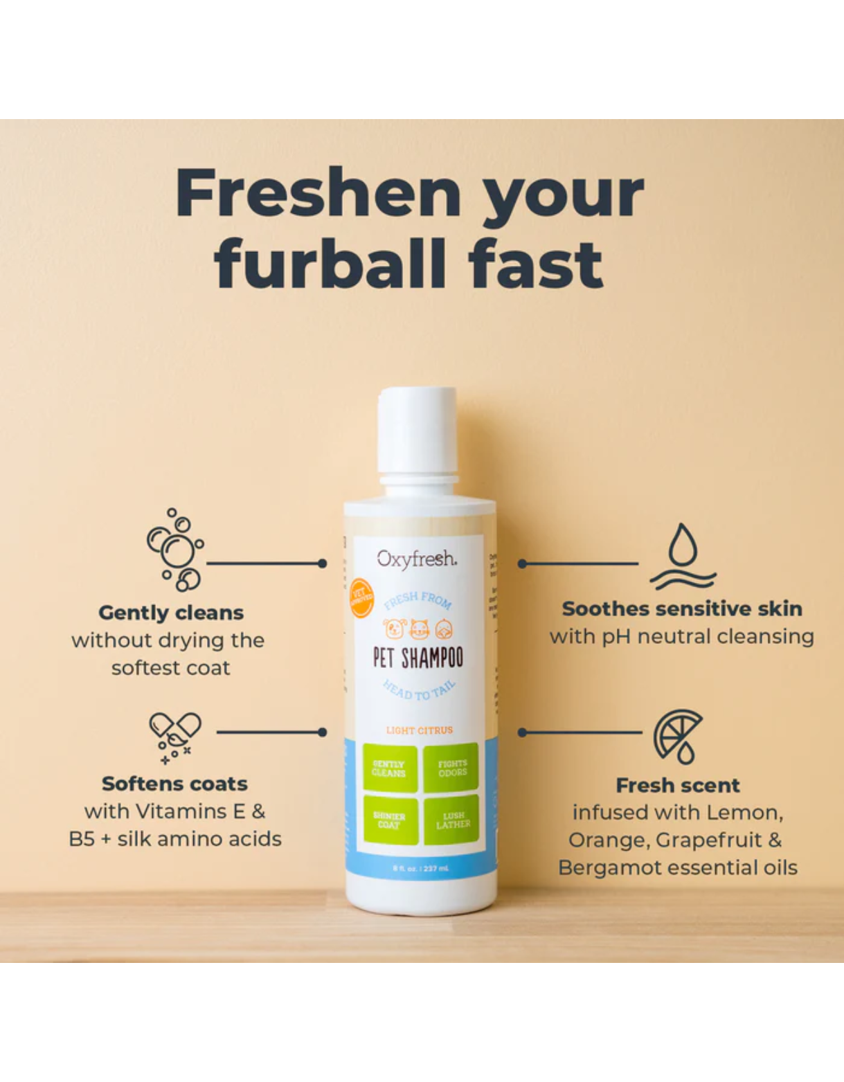 Oxyfresh 743ml (25oz) Advanced Pet Shampoo Sensitive Skin Formula for Dogs & Cats (EXP: 01 Apr 2027) image 2