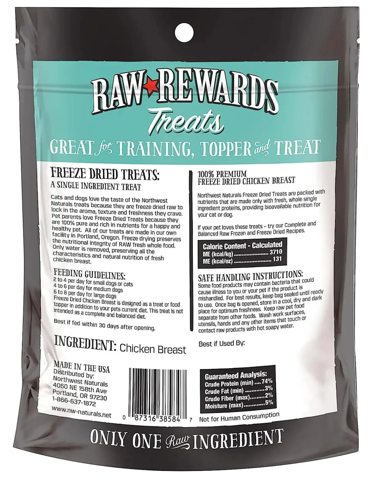 Northwest Naturals Raw Rewards 19oz Freeze Dried Chicken Breast Treats for Dogs & Cats image 2