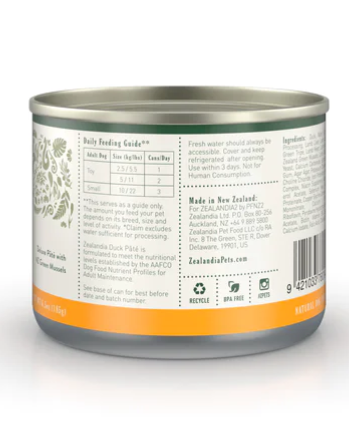 Zealandia Dog 185g Duck Pate Wet Dog Food image 4