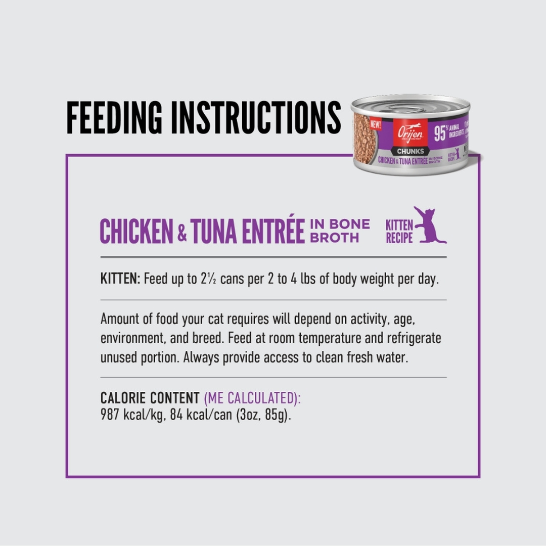Orijen Cat 85g Chunks & Shreds Kitten Chicken & Tuna Entree Wet Cat Food image 5