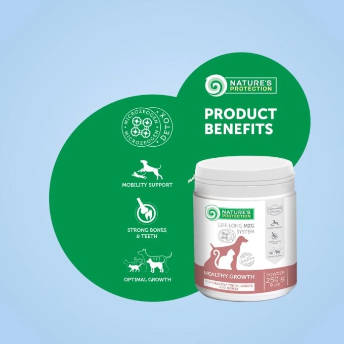 Nature's Protection 250g Healthy Growth Teeth, Joints, & Bones Pet Supplement image 2