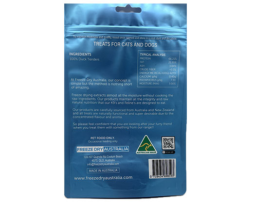 Freeze Dry Australia 100g Duck Tenders Freeze Dried Dog & Cat Treats image 3