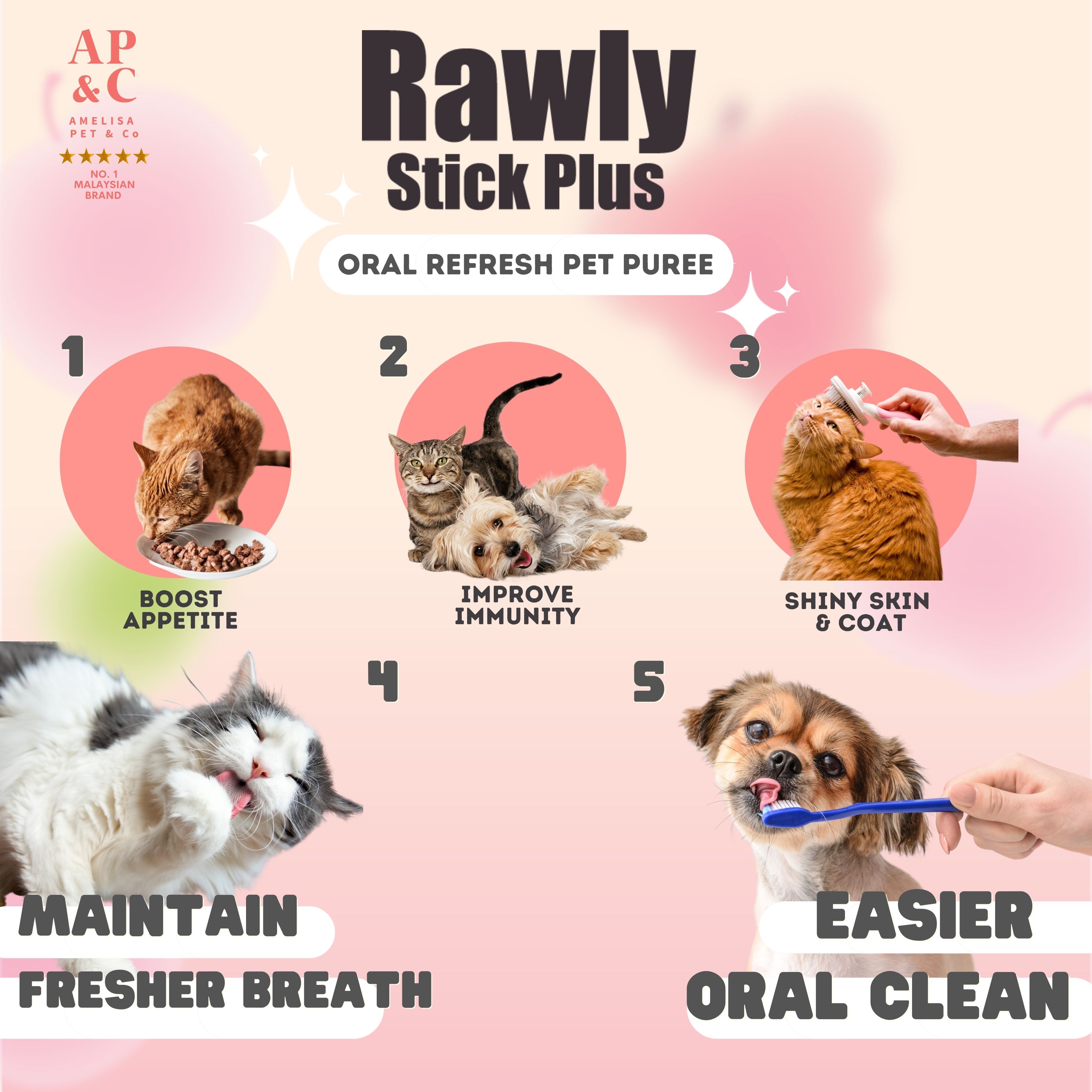 Amelisa Rawly Stick Plus Pet Puree 16gx4 Chicken & Apple Dog & Cat Lick image 5