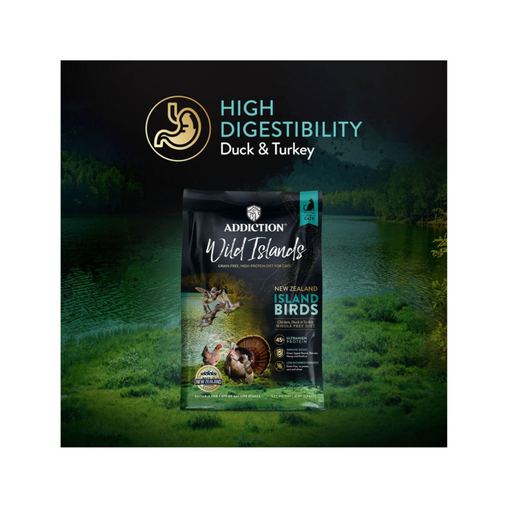 Addiction Cat 1.8kg Wild Islands Island Birds Grain-Free Duck, Turkey & Chicken Dry Cat Food image 2