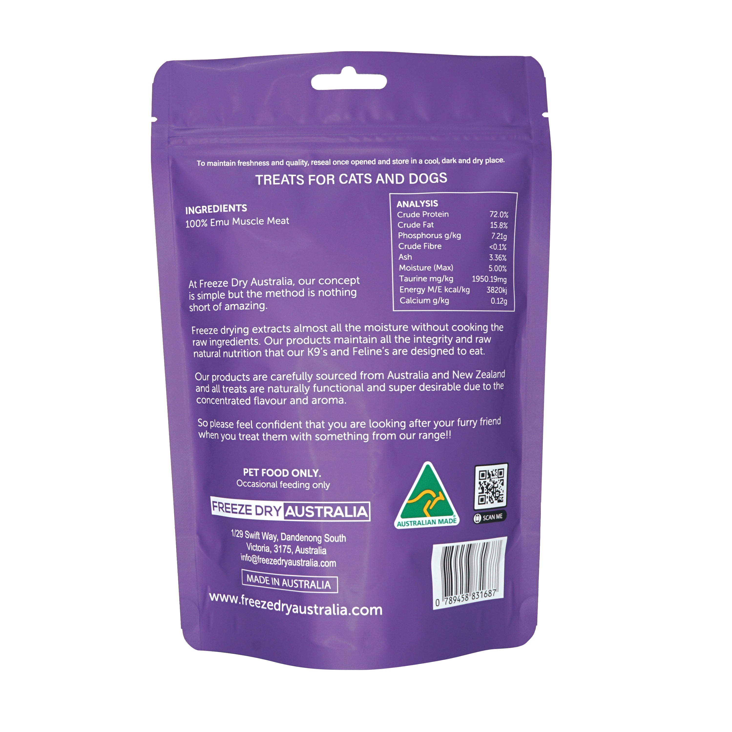 Freeze Dry Australia 100g Emu Cookie Freeze Dried Dog & Cat Treats image 2