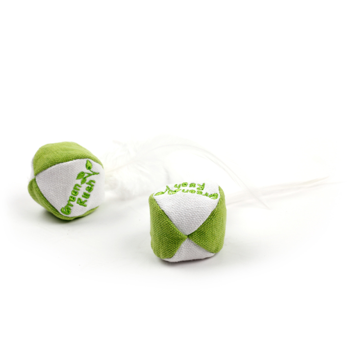 AFP Green Rush Feather Balls Cat Toy image 2