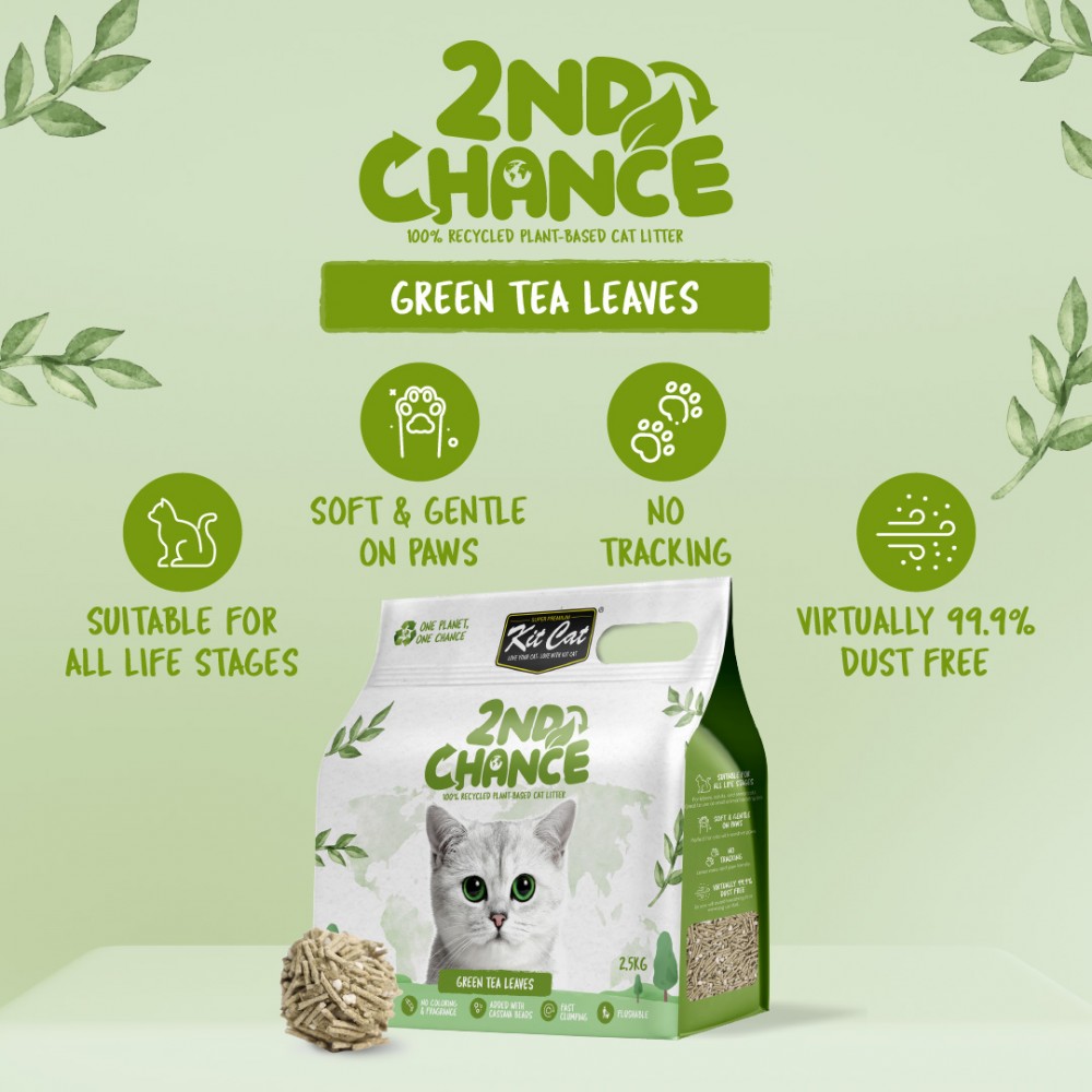 Kit Cat 2ND Chance 7L Green Tea Leaves Cat Litter image 6