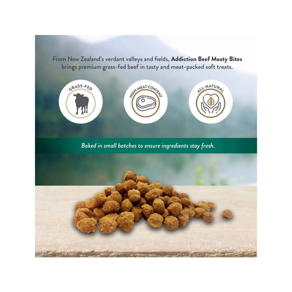 Addiction Meaty Bites Beef - New Zealand Beef  All Life Stages 113g image 2