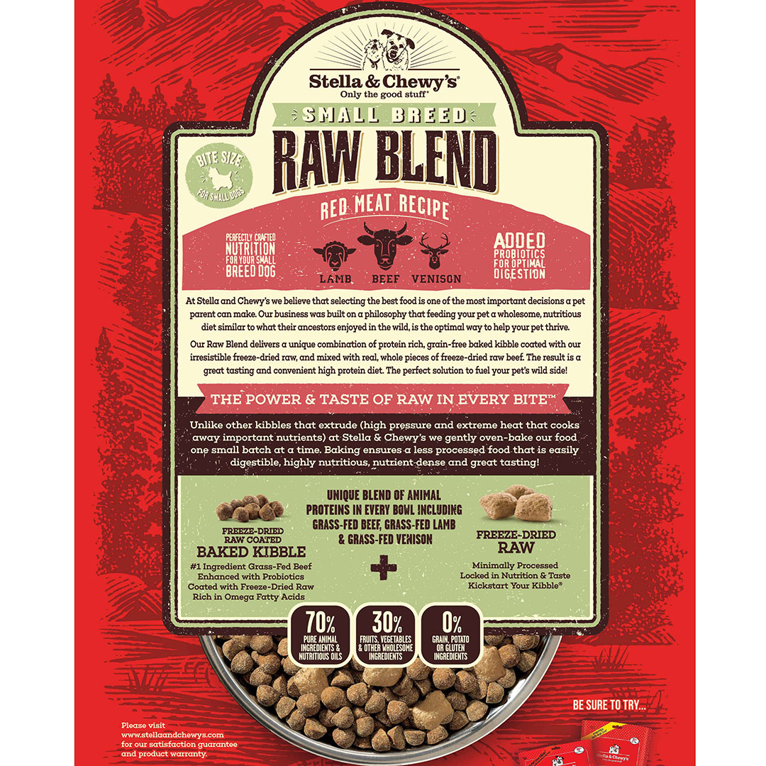 Stella & Chewy's Raw Blend Baked Kibble 3.5lb (1.6kg) Small Breed Lamb, Beef & Venison Dry Dog Food image 2