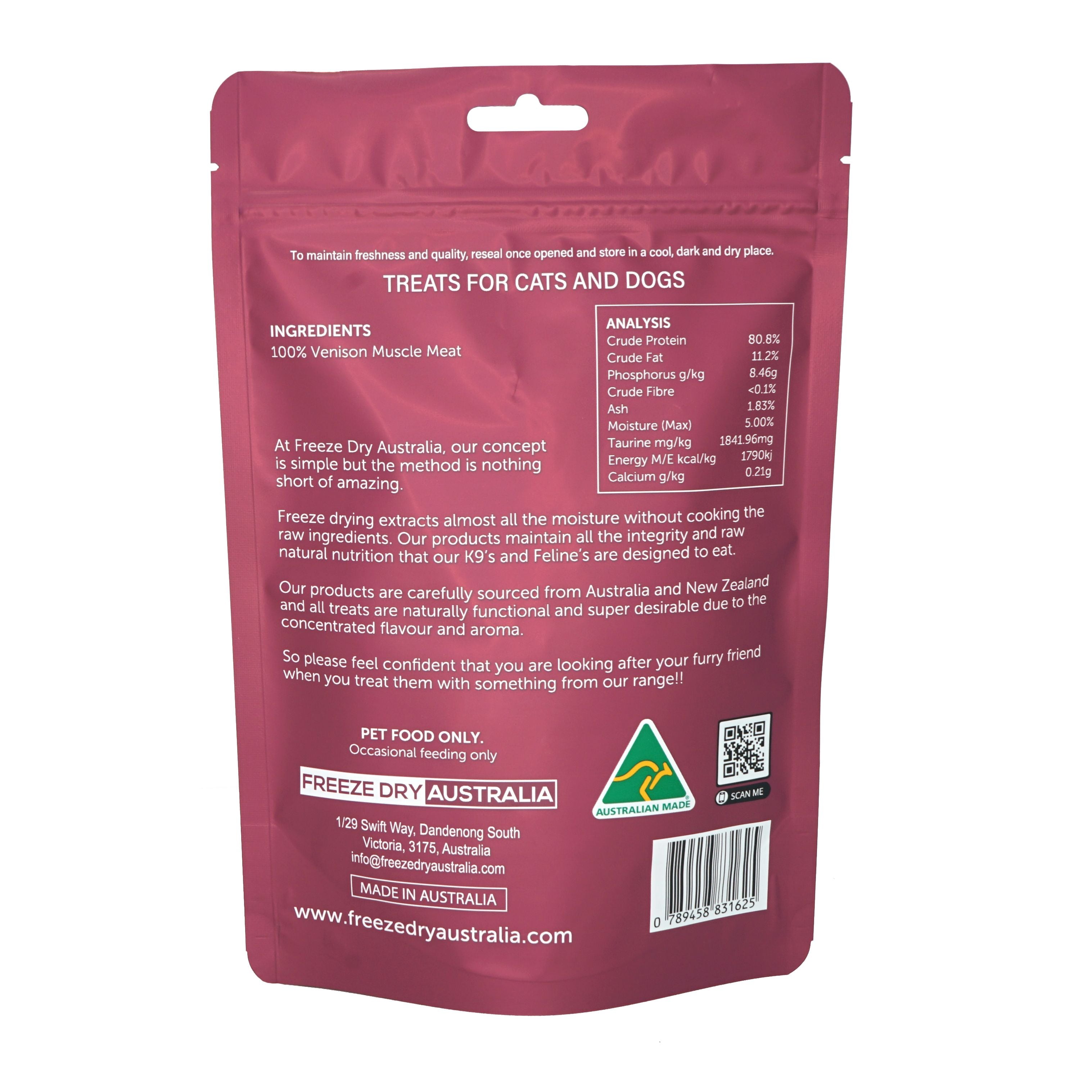 Freeze Dry Australia 100g Venison Cookie Freeze Dried Dog & Cat Treats image 3