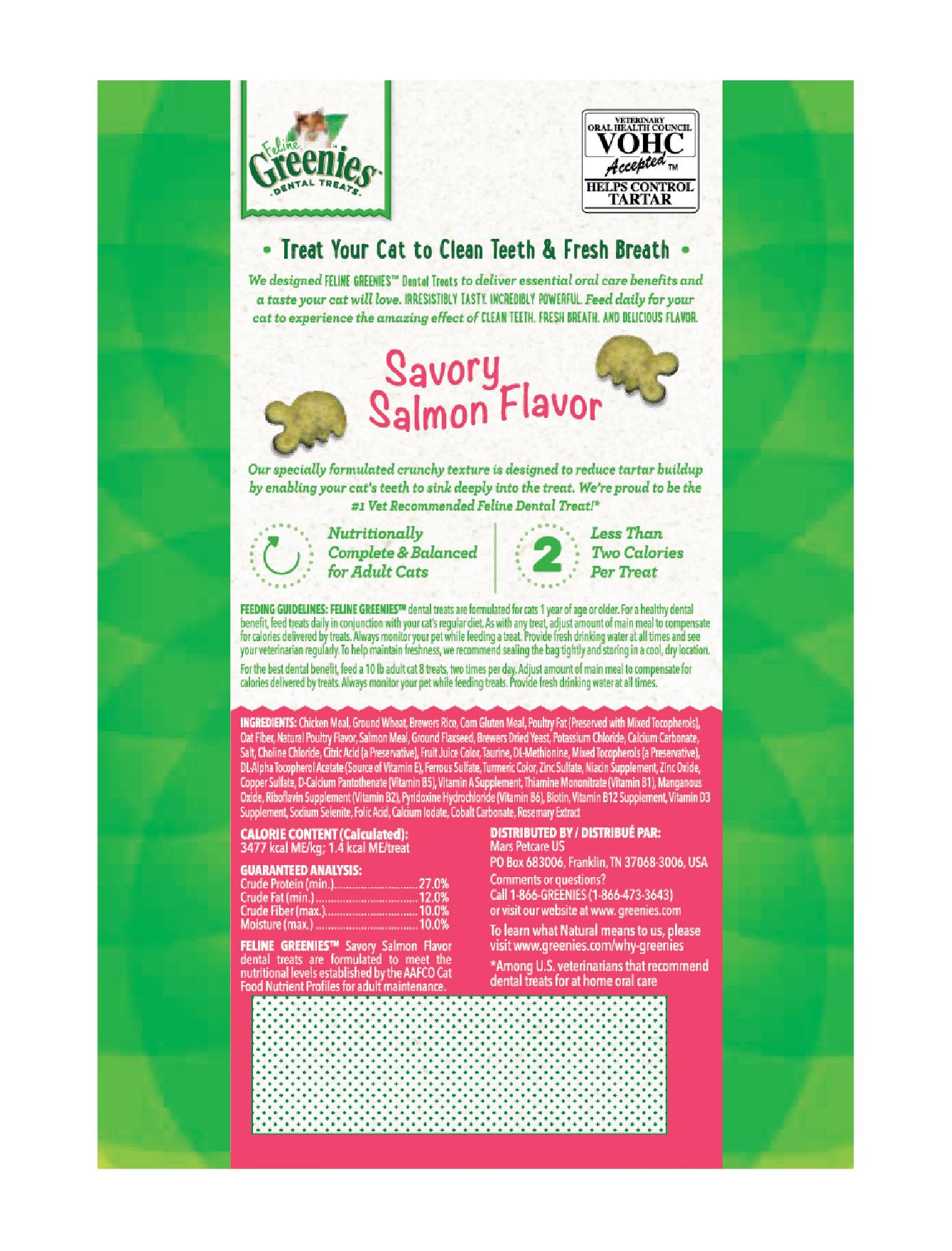 Greenies Cat 60g Feline Savory Salmon Dental Cat Treats image 2