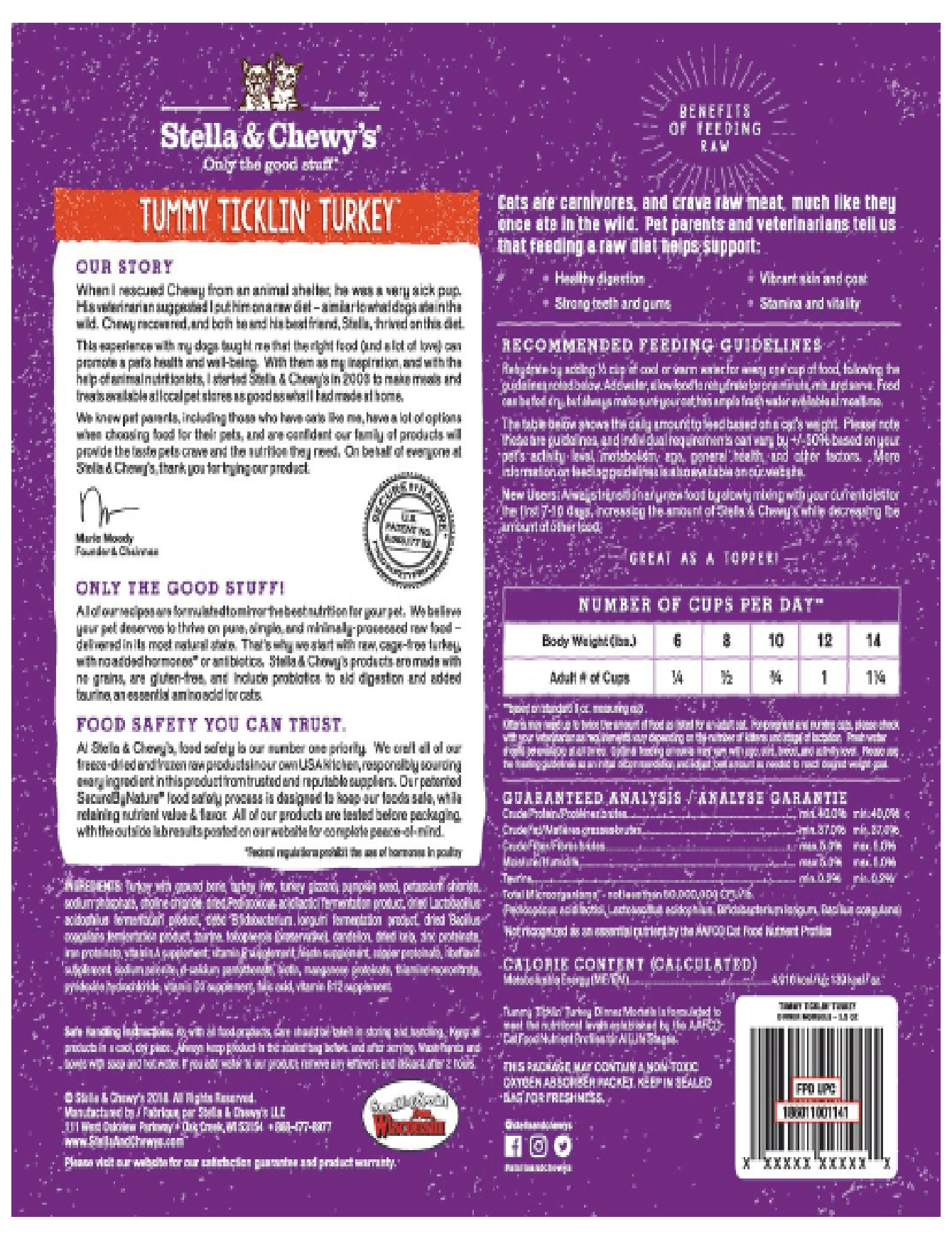 Stella & Chewy's Freeze Dried Cat Dinner Morsels 510g Tummy Tucklin Turkey Dry Cat Food image 2