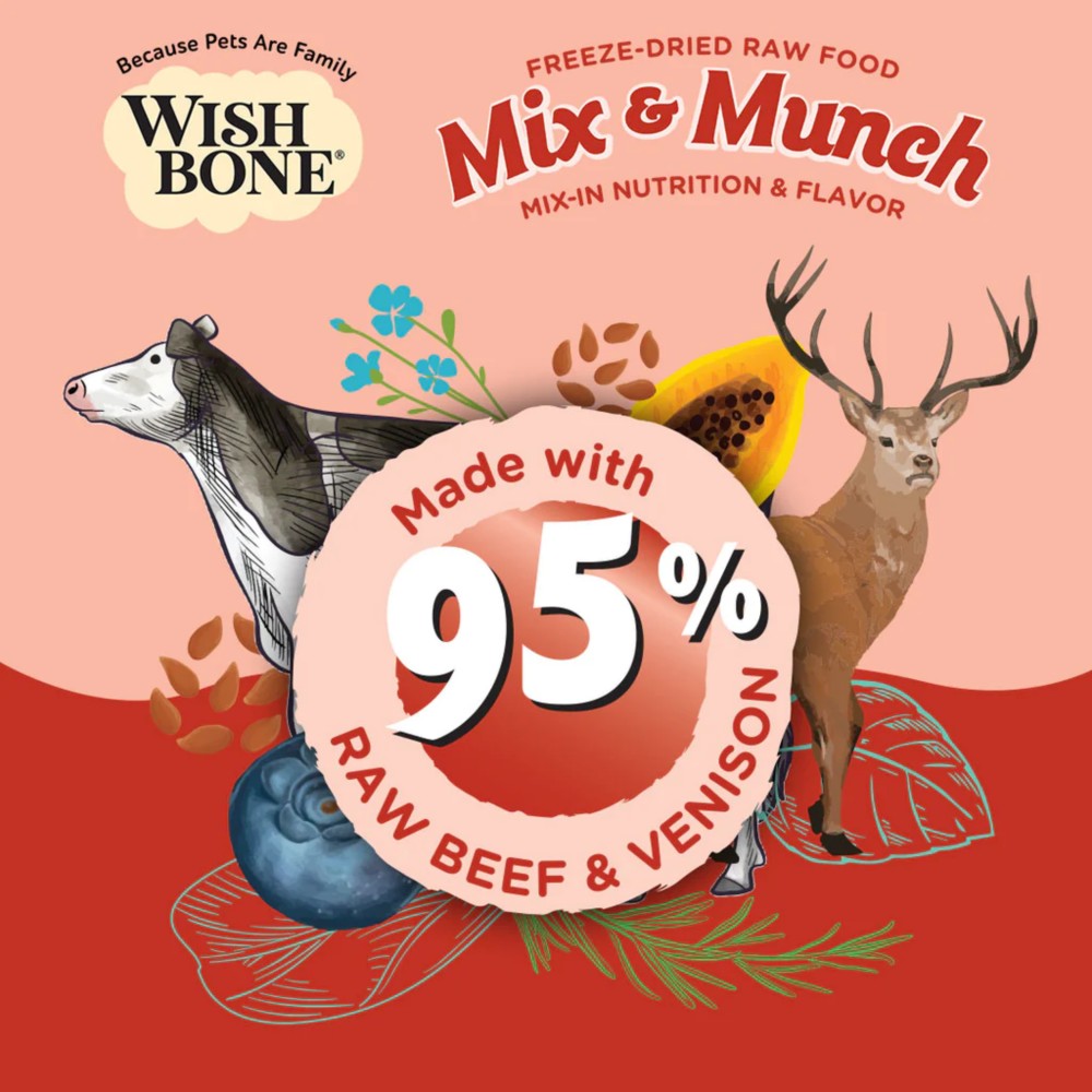 Wishbone Dog 350g Mix & Munch Beef & Venison Grain-Free Freeze-Dried Raw Food Dog Food Topper image 4