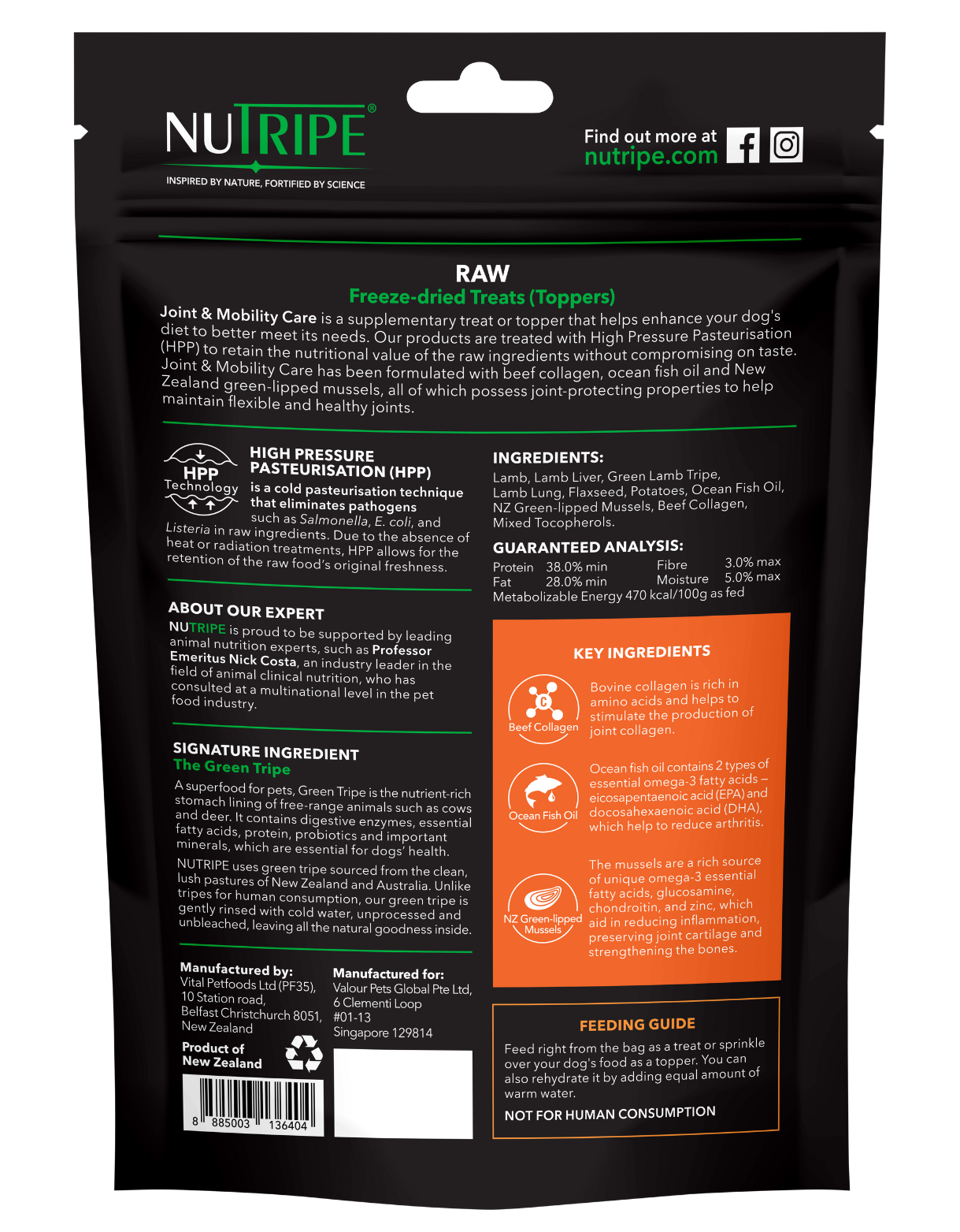 Nutripe Raw Dog 50g Joint & Mobility Care Freeze Dried Topper image 2
