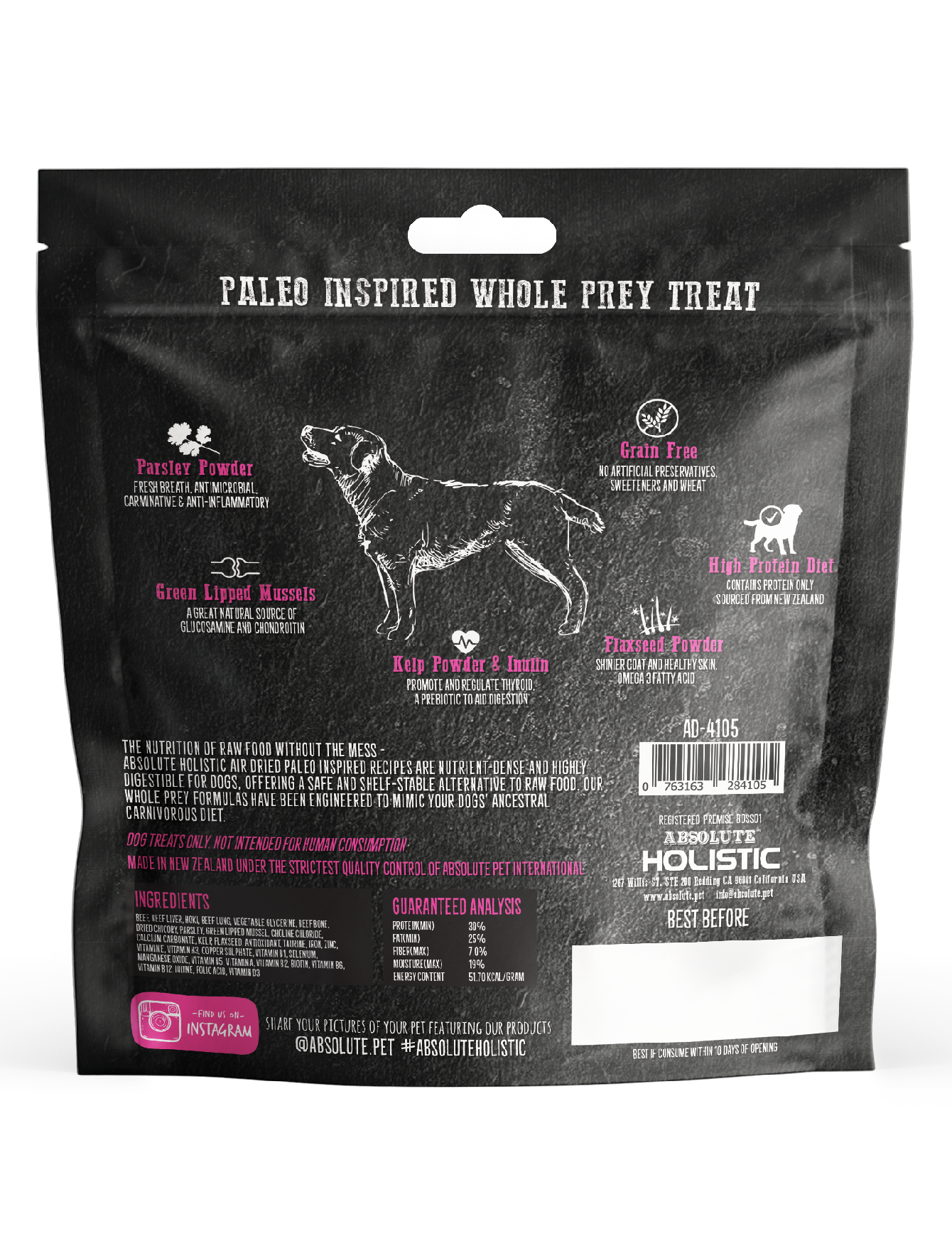 Absolute Holistic Air Dried 100g Dog Treat Butcher Medley image 2