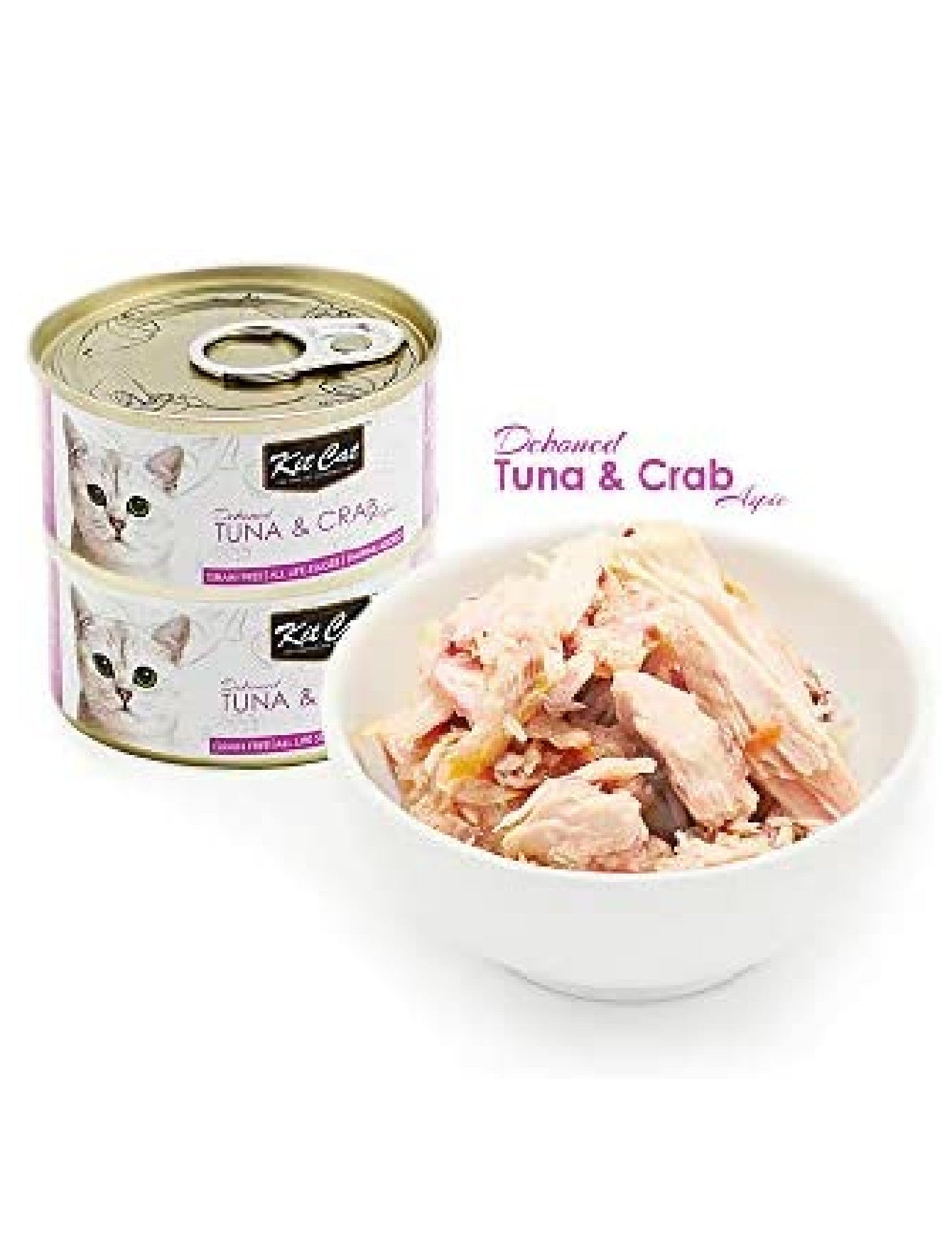 Kit Cat 80g Deboned Toppers Canned Tuna & Crab Wet Cat Food image 2