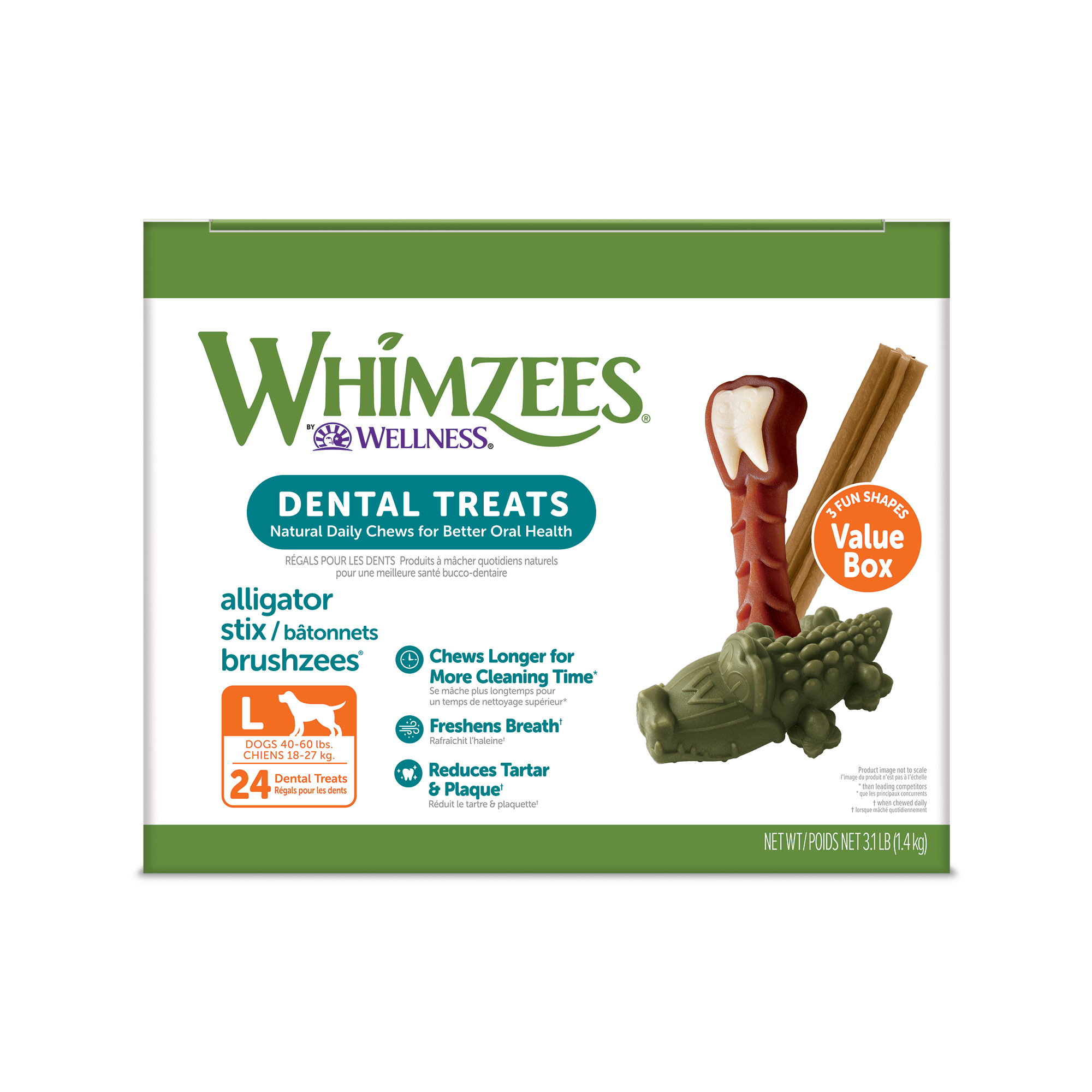 Whimzees Dog Variety 14pcs (Large) Value Box Dental Chews for Dogs image 2