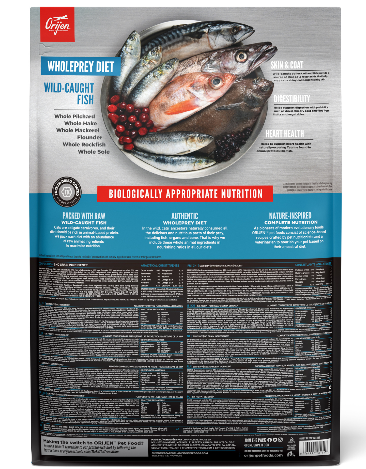 Orijen Cat 1.8kg Six Fish Dry Cat Food image 2
