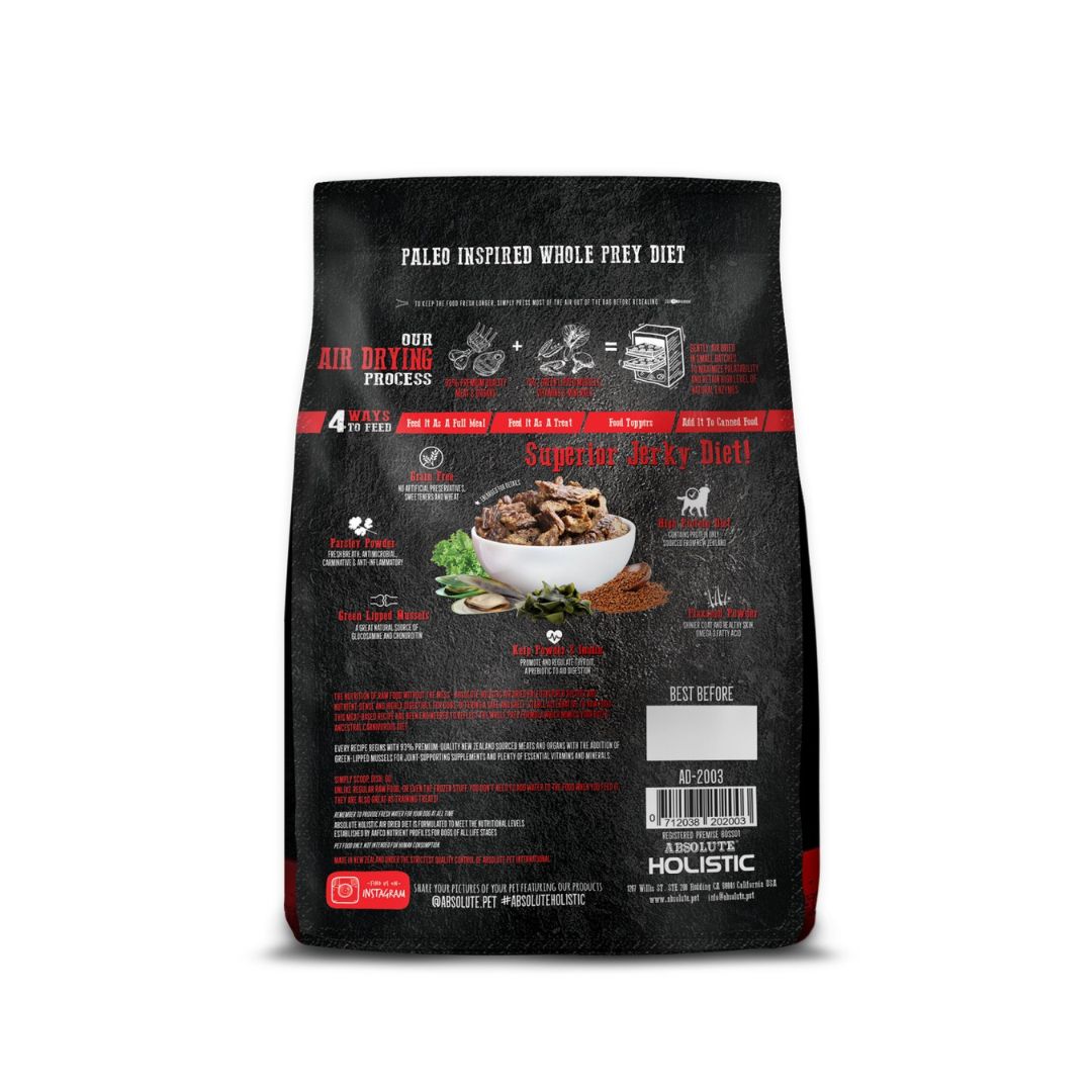 Absolute Holistic Dog 1kg Air Dried Beef & Venison Dry Dog Food image 2