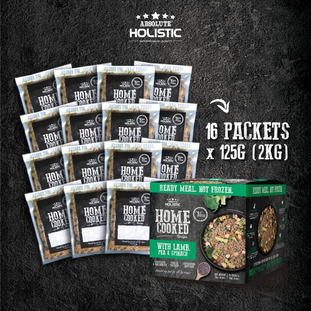 Absolute Holistic Home Cooked Recipe 2kg (125G X 16) Beef, Peas & Salmon Dog Food image 6