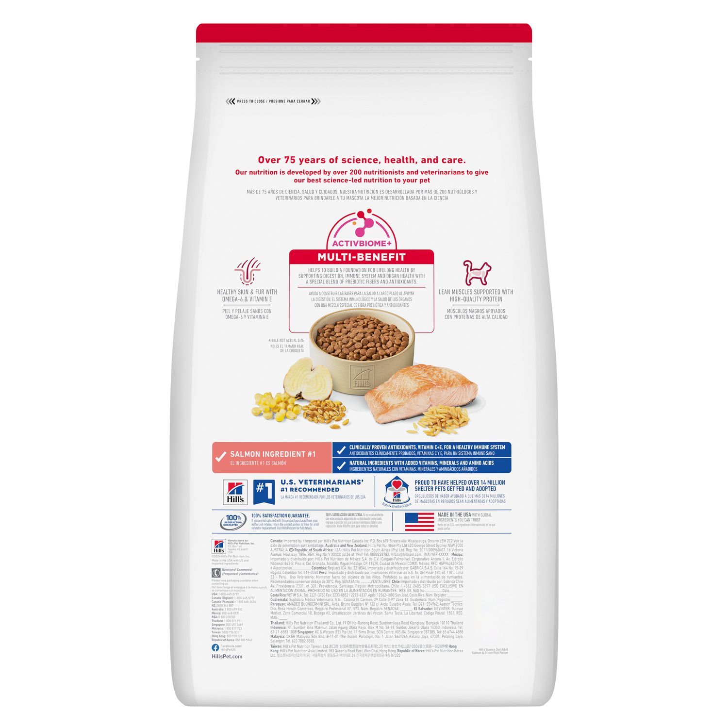 Hill's Science Diet Feline Adult Salmon & Brown Rice Recipe 1.58kg Dry Cat Food image 4