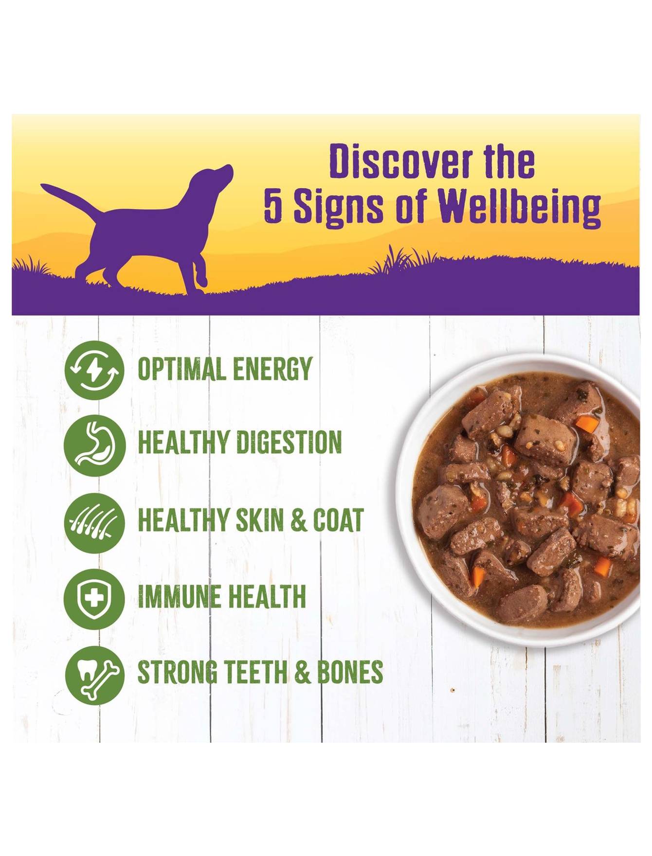 Wellness Stew Lamb & Beef with Brown Rice & Apples Wet Dog Food 354g image 3