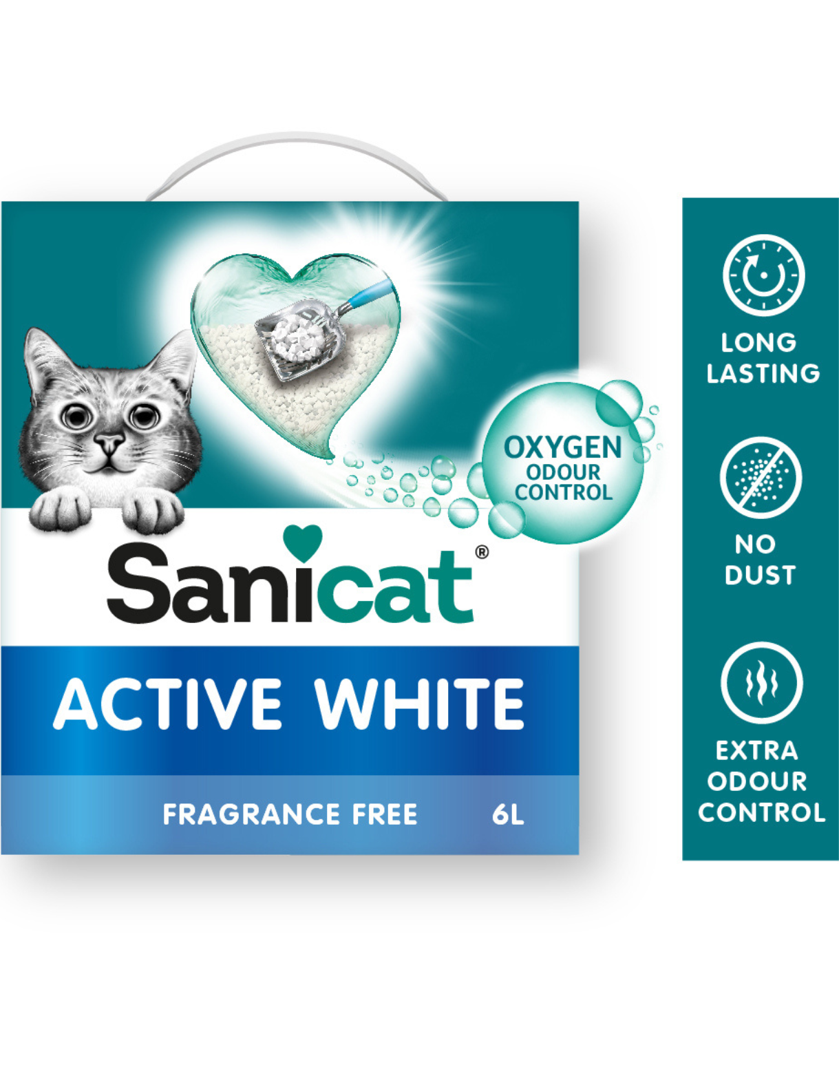 Sanicat 10L Active White Unscented Bentonite Cat Litter image 4
