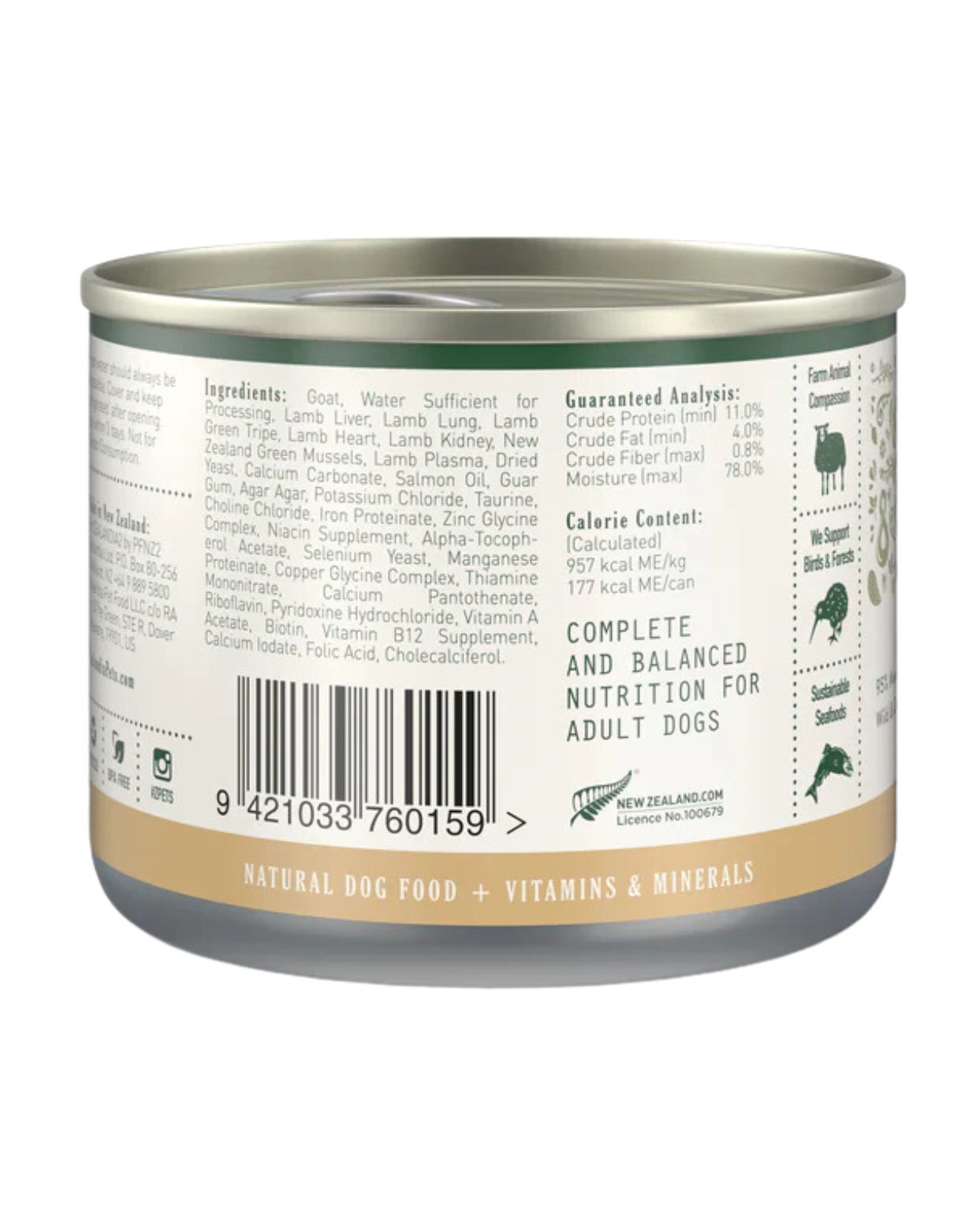 Zealandia Dog 185g Goat Pate Wet Dog Food image 3
