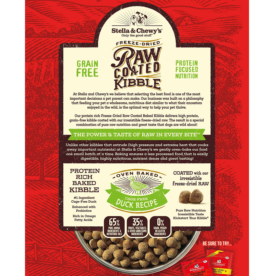 Stella & Chewy's Raw Coated Kibble 22lb (10kg) Duck Dry Dog Food (EXP: 27 Oct 2026) image 3