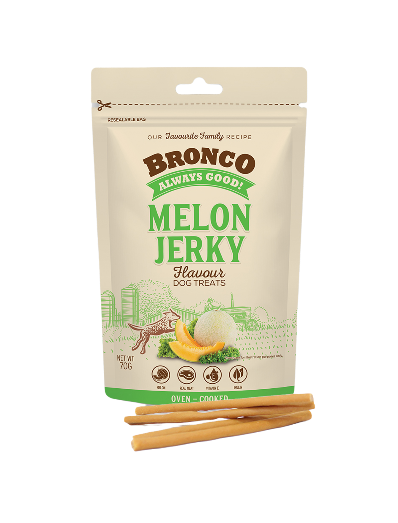 Bronco 70g Jerky Melon Dog Treat image 4