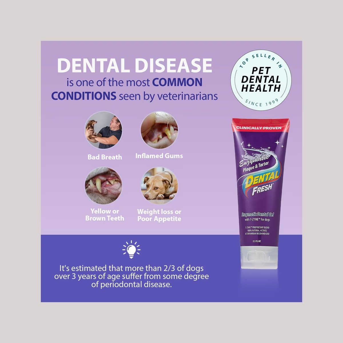 Dental Fresh Enzymatic Plaque & Tartar Dental Gel With Triflex Brush For Dogs & Cats 70g image 4