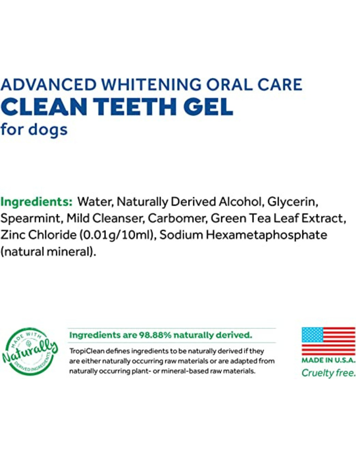 Tropiclean Fresh Breath Dog Advanced Whitening Oral Care Clean Teeth Gel 118ml image 3