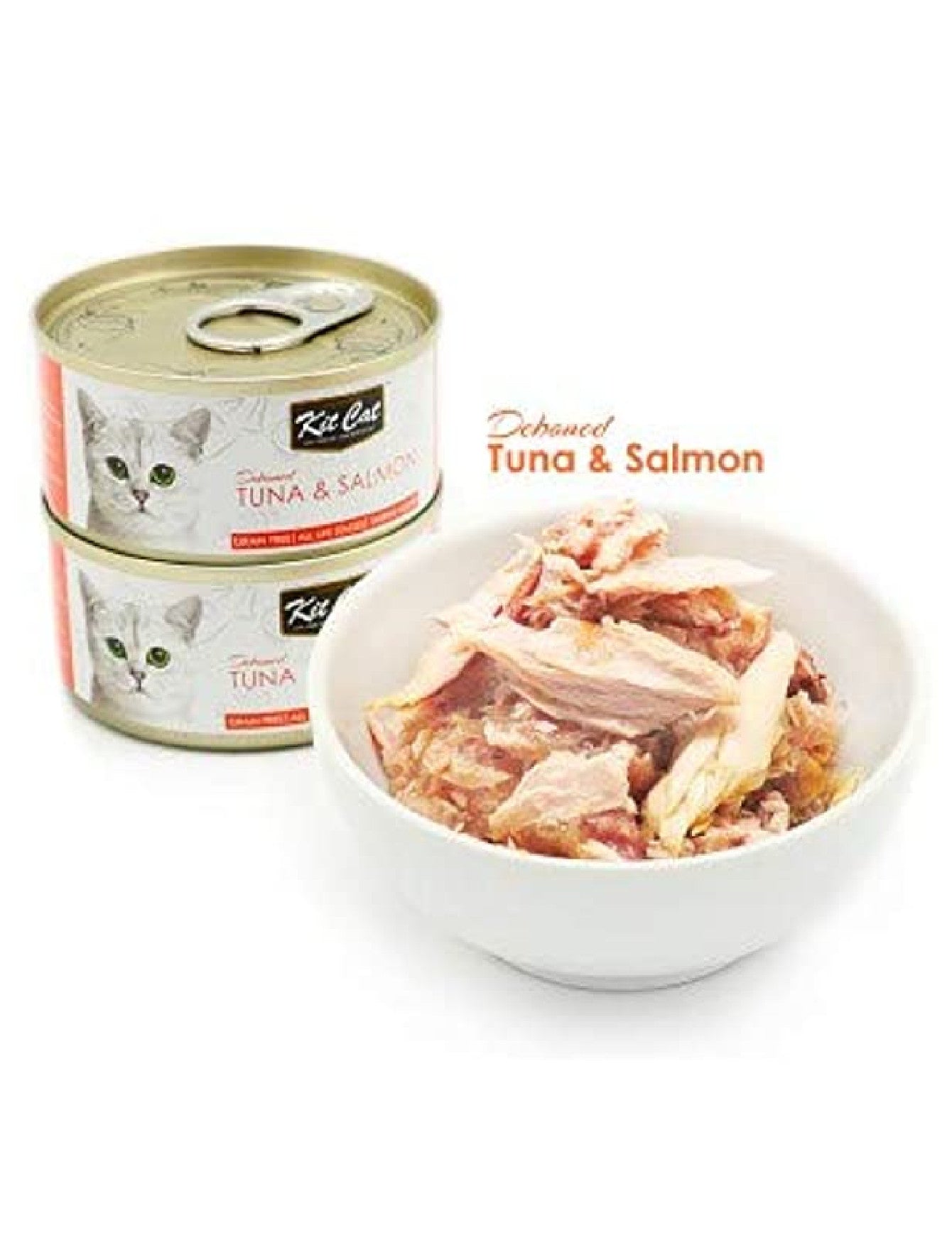 Kit Cat 80g Deboned Toppers Canned Tuna & Salmon Wet Cat Food image 2