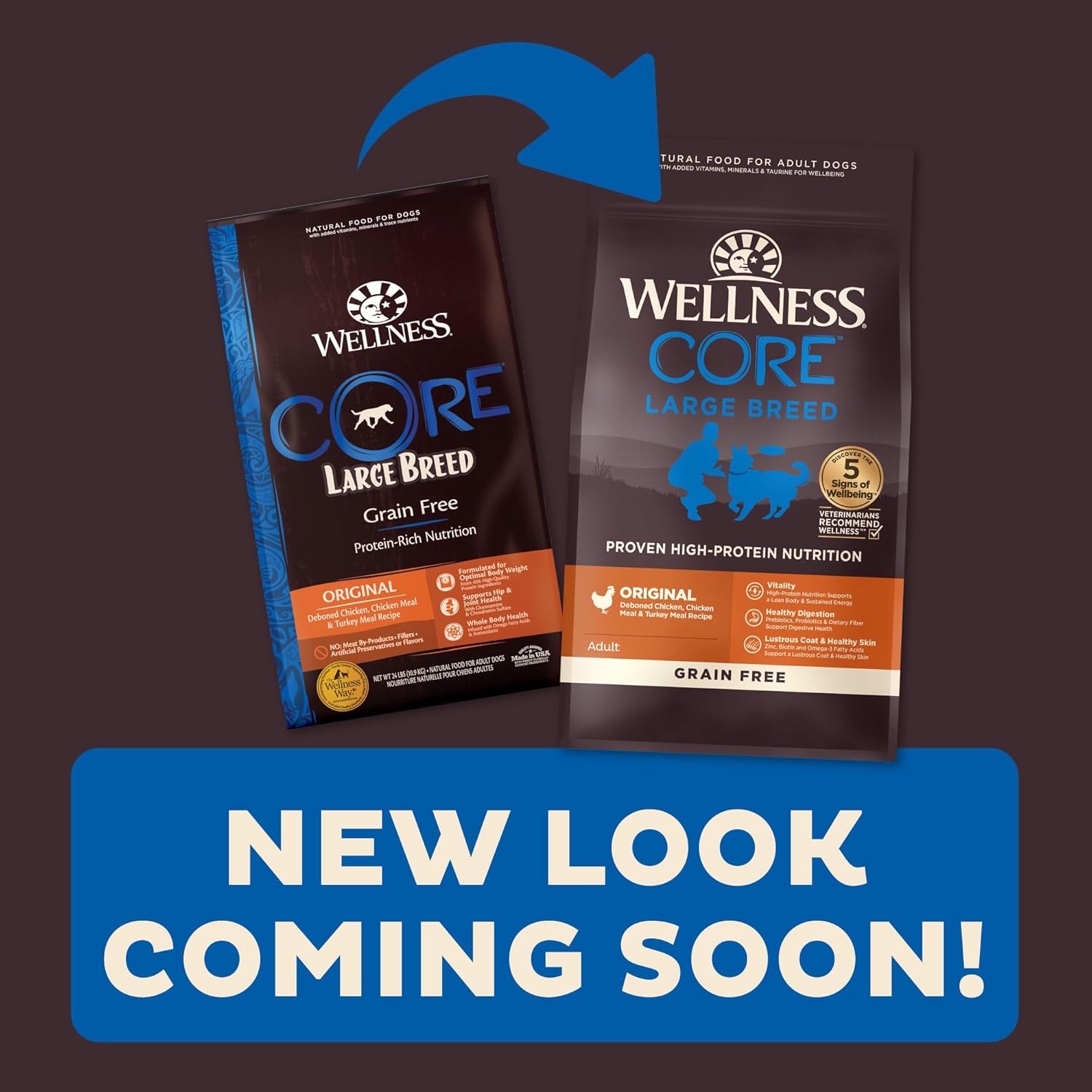 Wellness CORE Dog 10.9kg (24lb) Large Breed (Original) Grain Free Dry Dog Food image 3