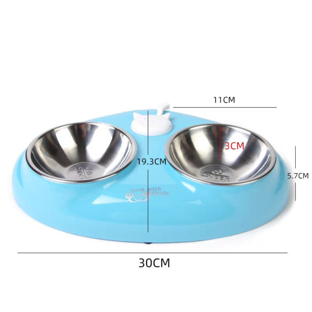 Super Design Feed Me Time Double Cat Dish Assorted Colors image 4