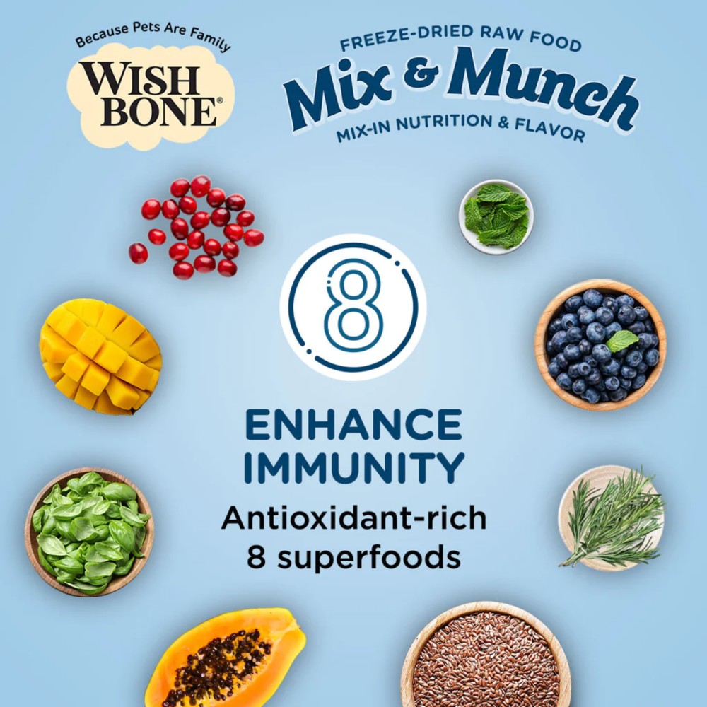 Wishbone Dog 350g Mix & Munch Chicken & Rabbit Grain-Free Freeze-Dried Raw Food Dog Food Topper image 2