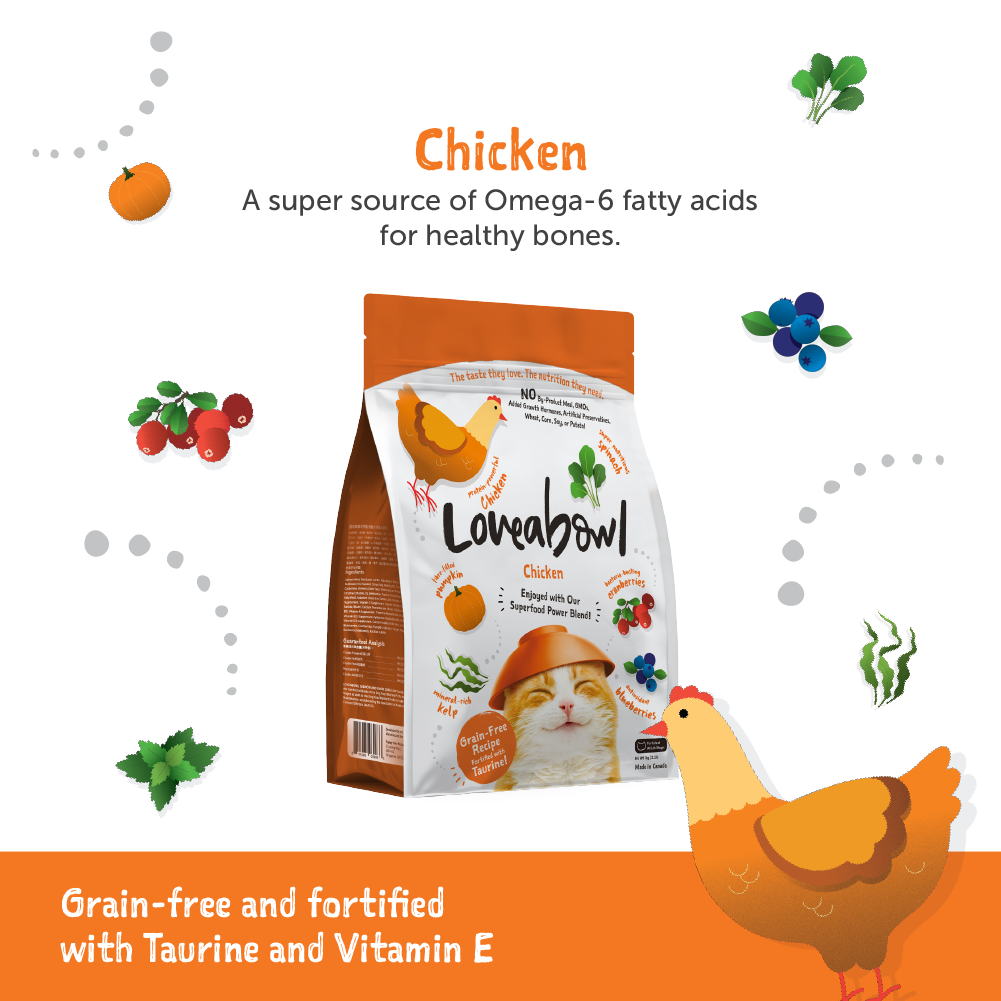 Loveabowl Cat 9.07kg Grain Free Chicken Dry Cat Food image 9