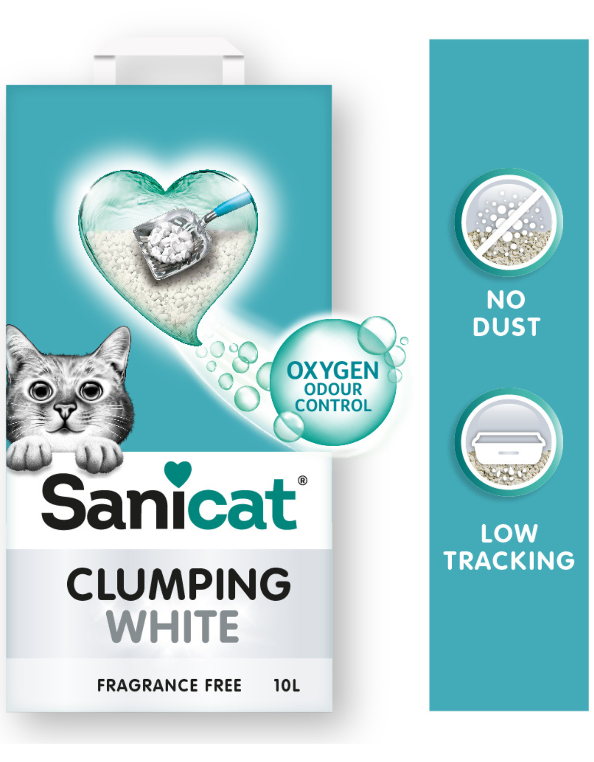 Sanicat 10L Clumping White Fragrance Free Bentonite Cat Litter image 4