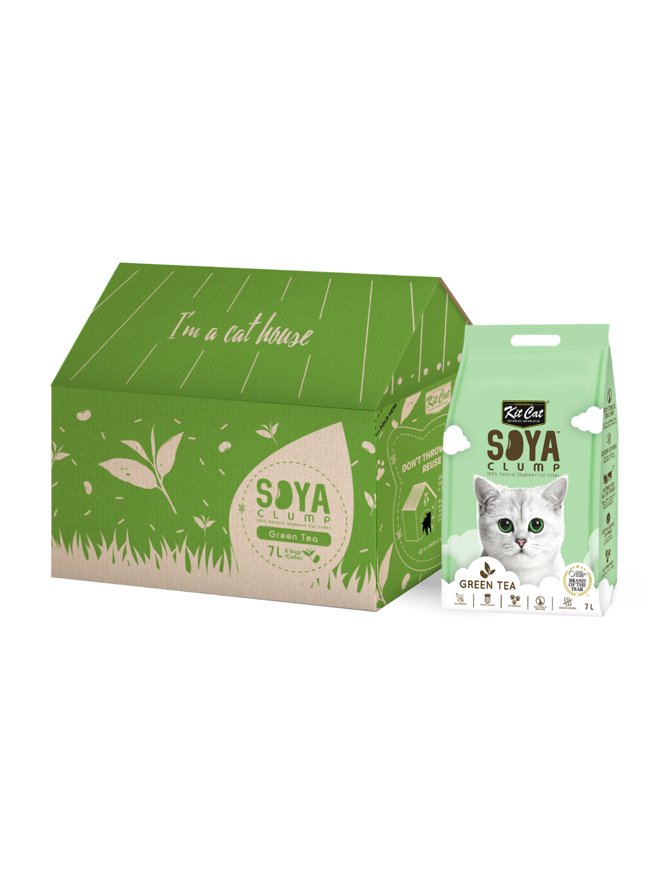 Kit Cat 7L Soya Clump Green Tea Cat Litter image 4