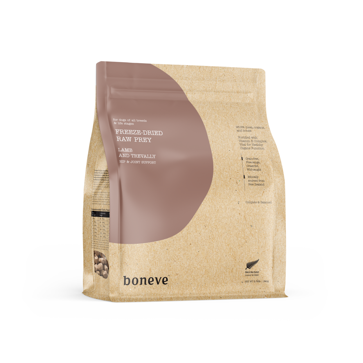 Boneve Earthmade Dog Freeze Dried Raw Prey Lamb Trevally Dry Dog Food image 3