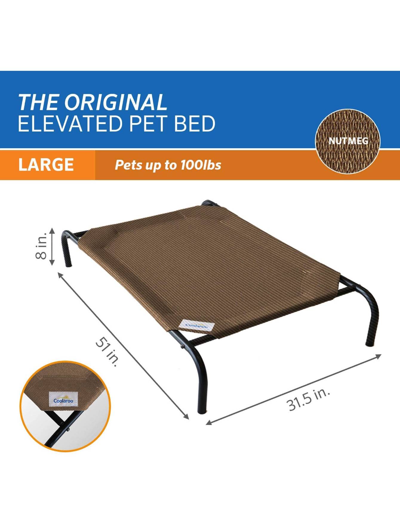 Coolaroo Elevated Dog Bed (Nutmeg) Extra Large image 3