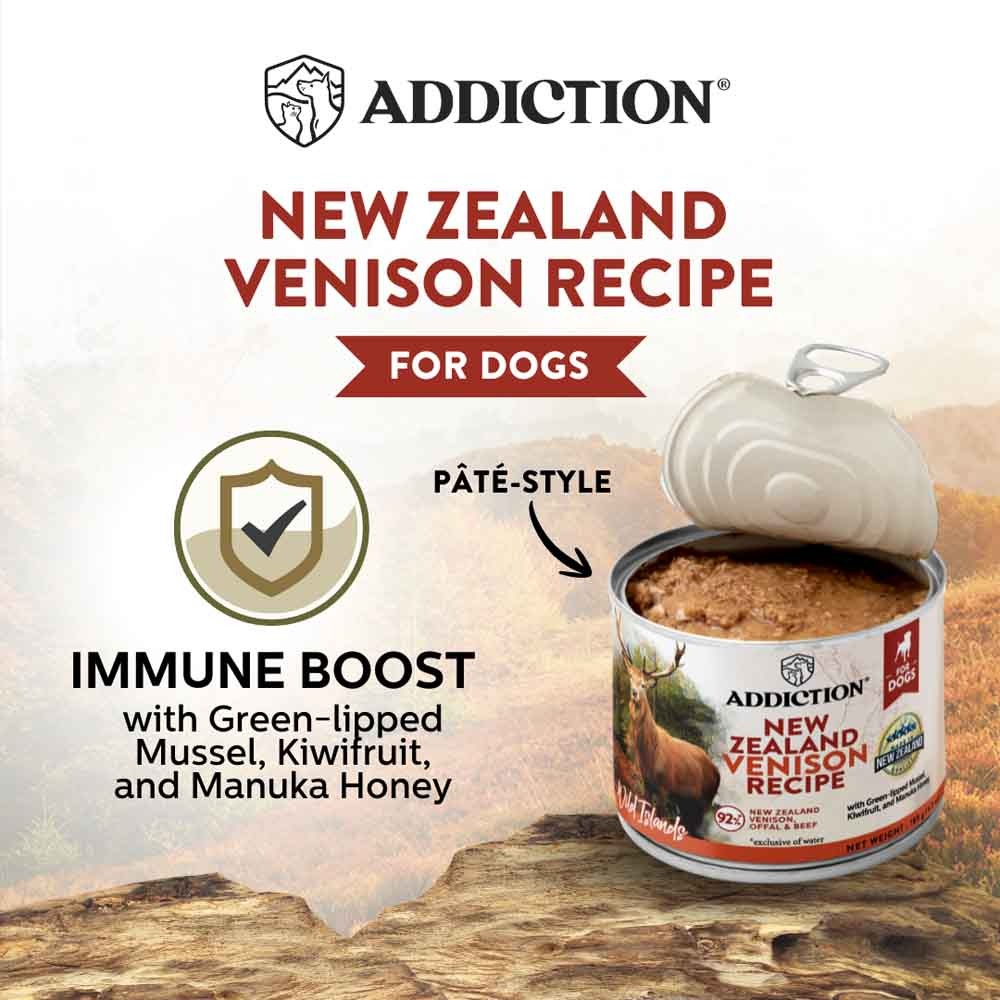 Addiction Dog Wild Islands 185g Venison Meats Grain Free Wet Canned Dog Food image 8