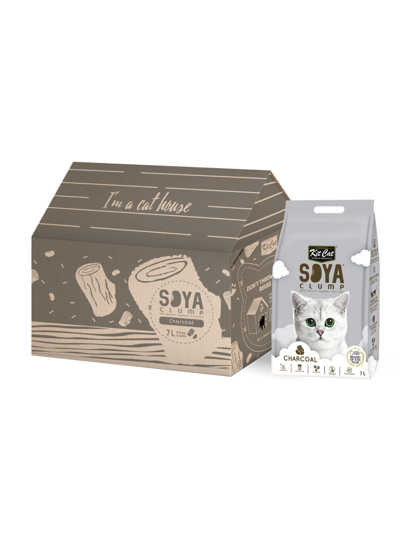 Kit Cat 7L Soya Clump Charcoal Cat Litter image 5