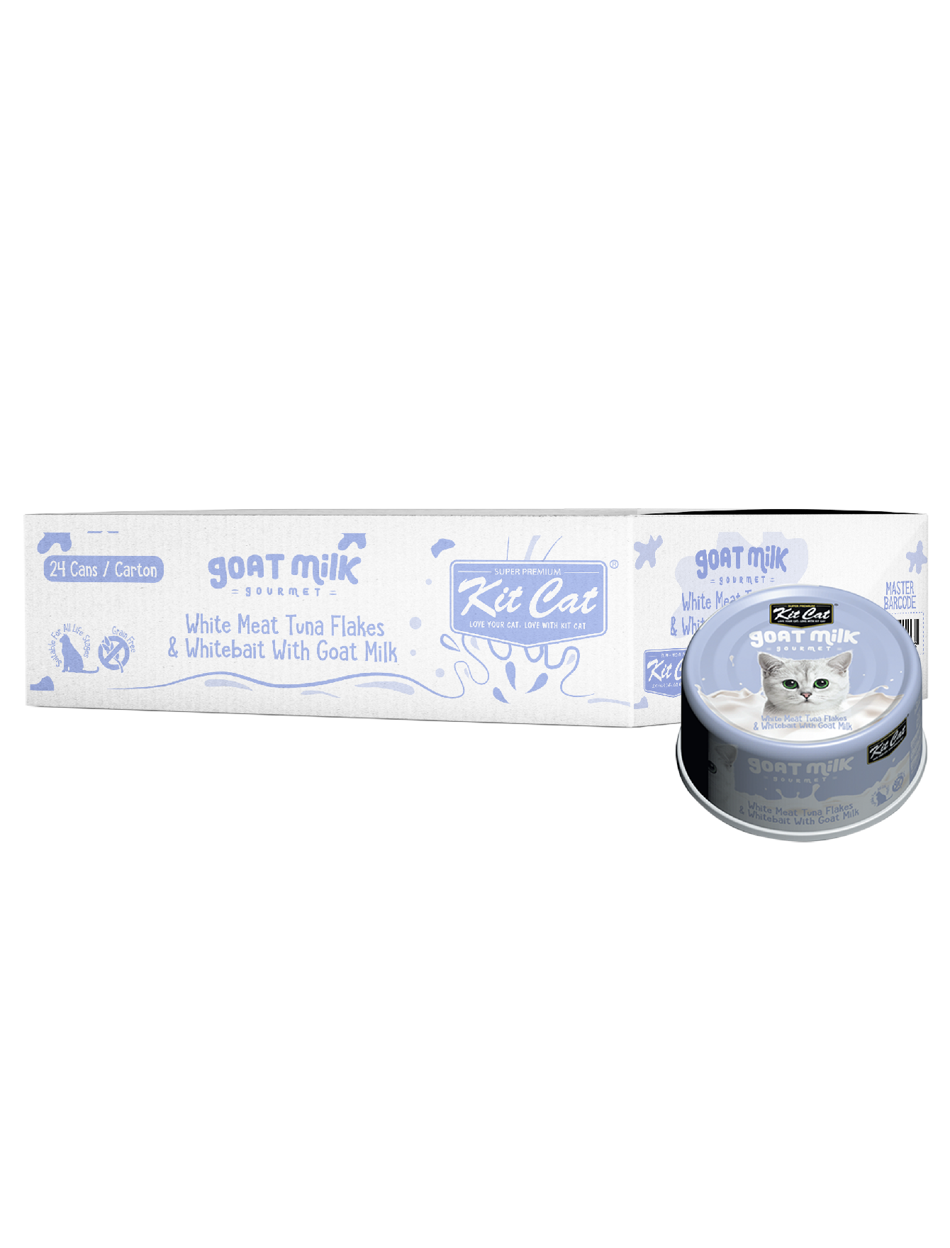 Kit Cat 70g Goat Milk Gourmet White Meat Tuna Flakes & Whitebait With Goat Milk Wet Cat Food (EXP: 05 Nov 2027) image 3