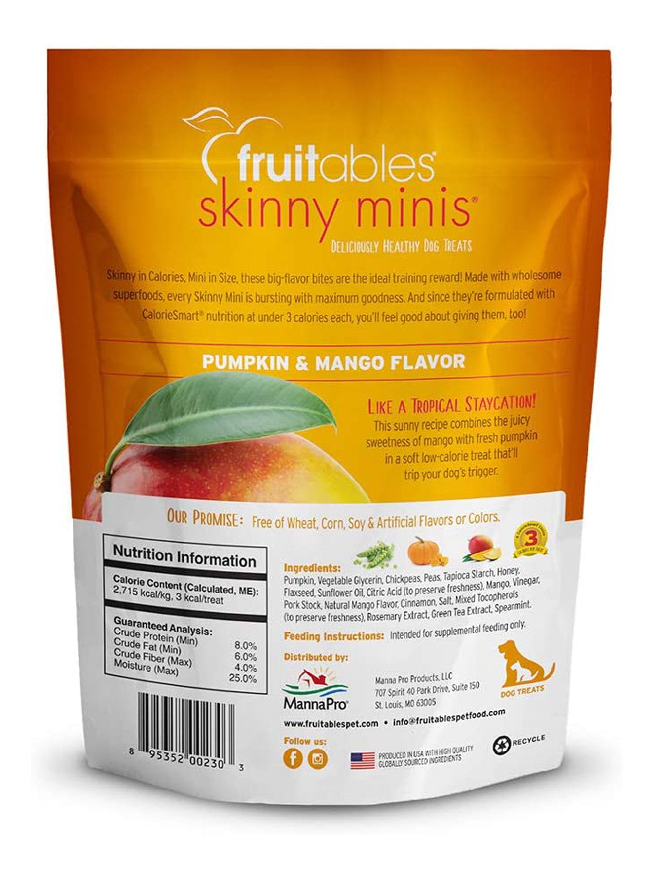 Fruitables Dog 5oz Skinny Minis In Pumpkin & Mango Dog Treat image 2