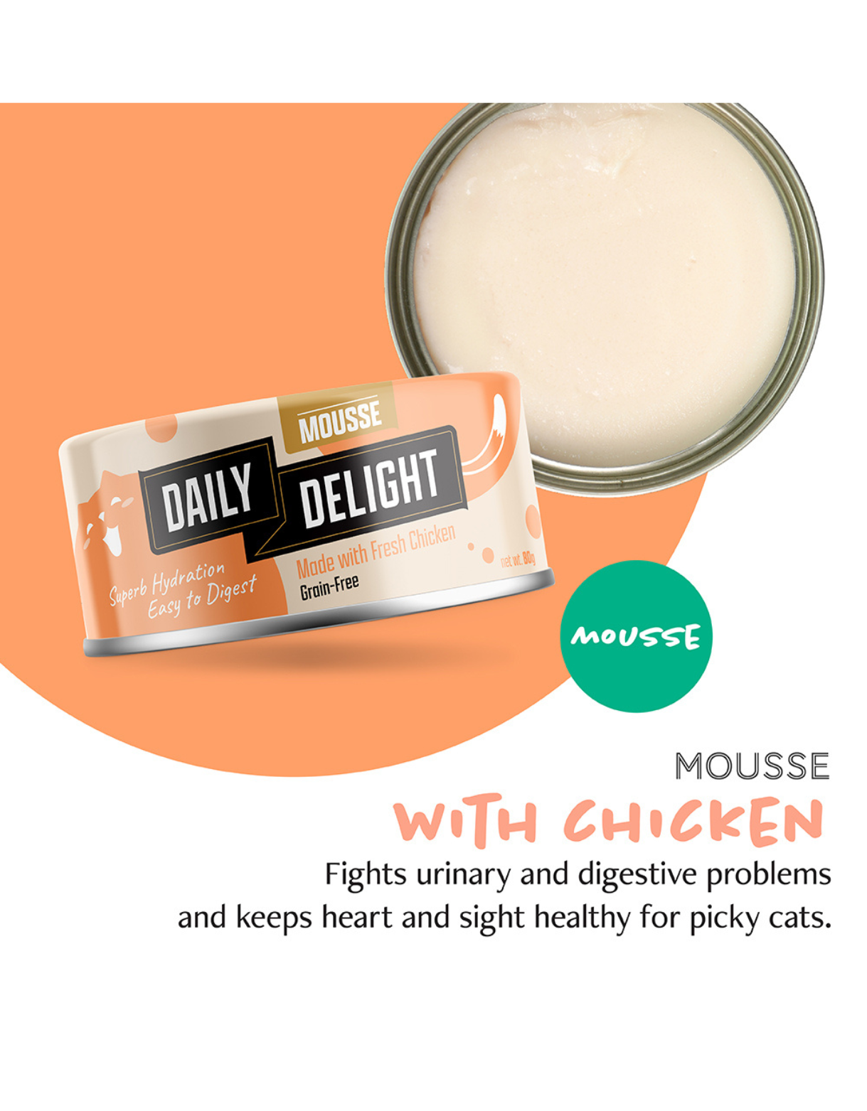 Daily Delight Cat Mousse 80g Fresh Chicken Wet Cat Food image 2