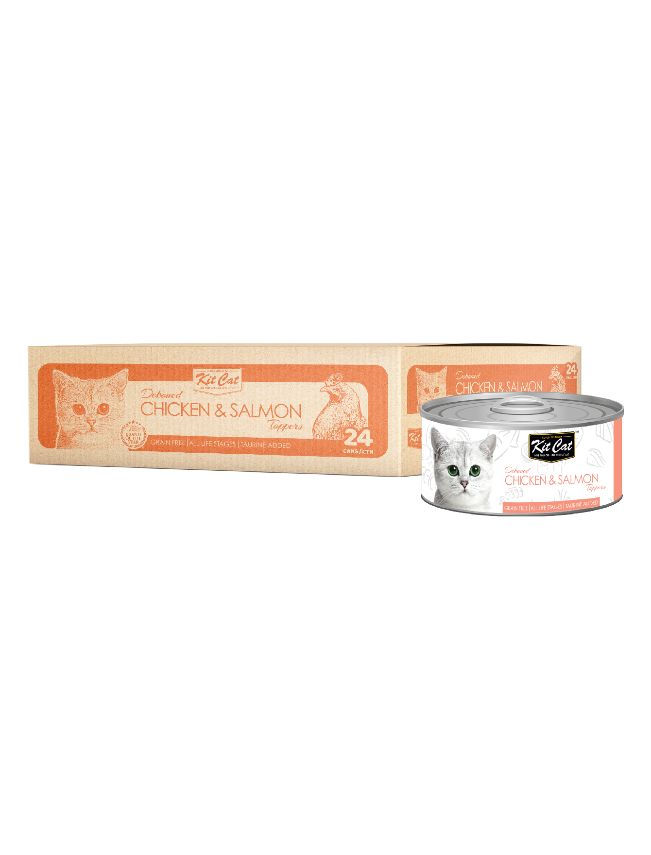 Kit Cat 80g Deboned Toppers Canned Chicken & Salmon Wet Cat Food image 4