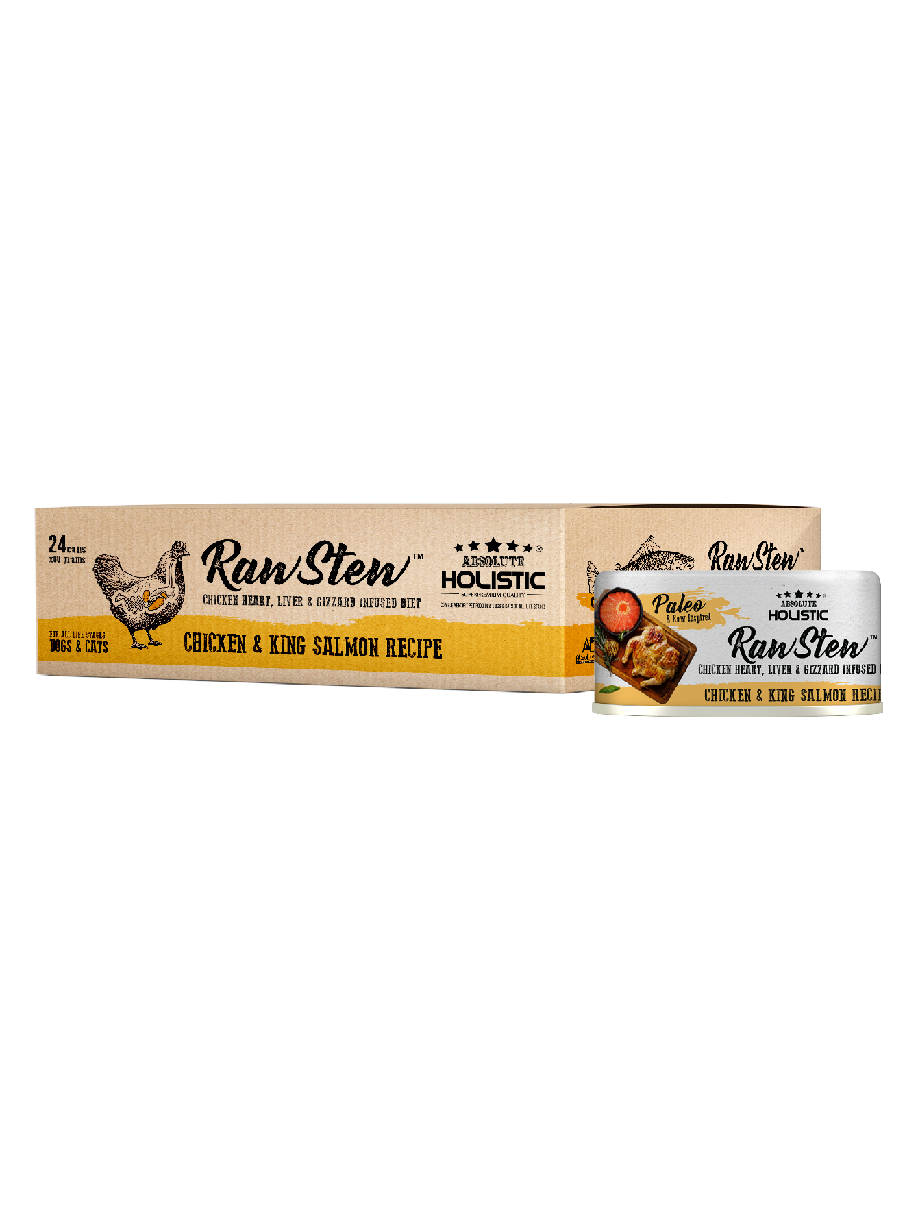 Absolute Holistic Rawstew 80g Chicken & King Salmon Wet Food For Cats And Dogs (EXP: 25 Sep 2027) image 3