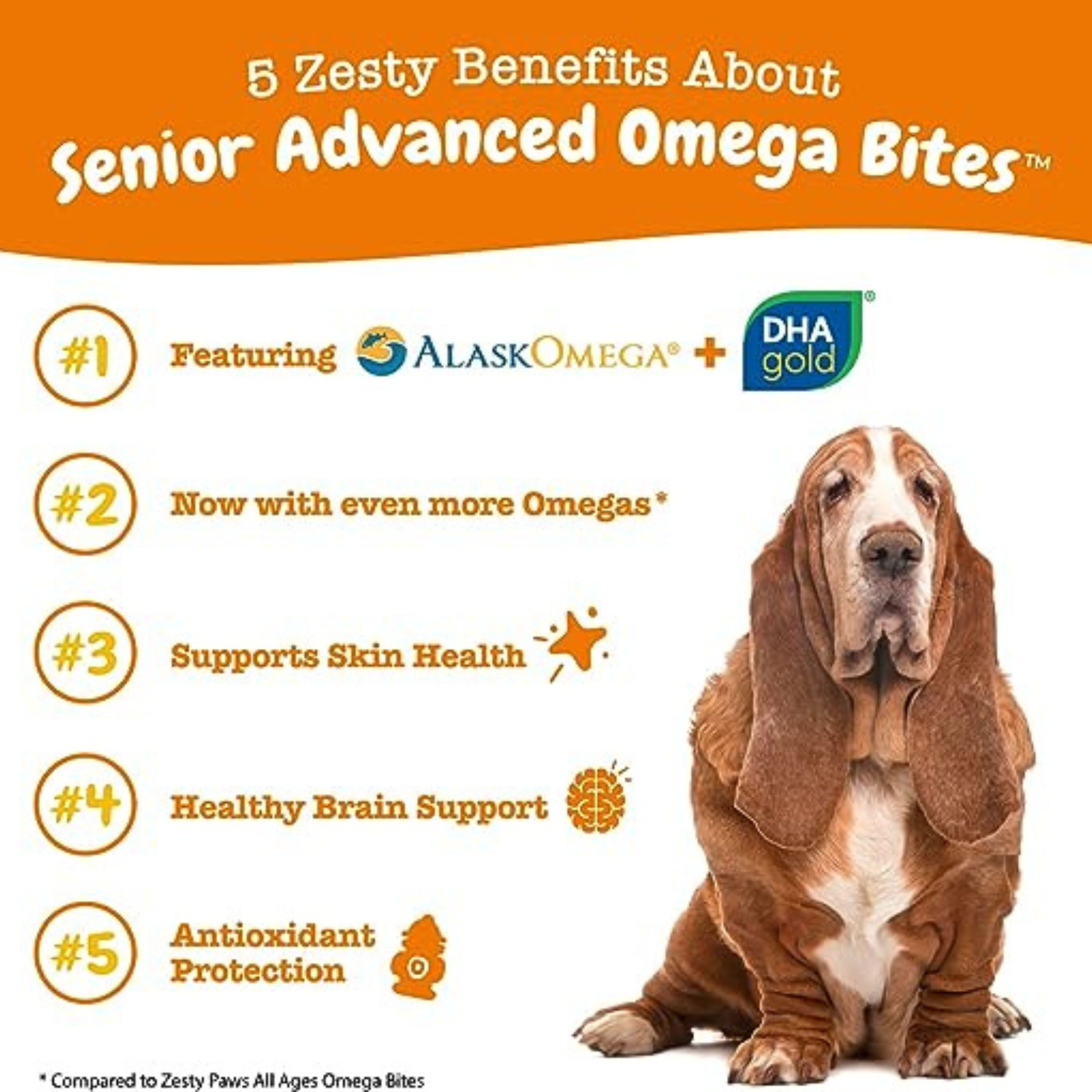 Zesty Paws 90ct Senior Advanced Omega Bites Supplement for Senior Dogs image 4
