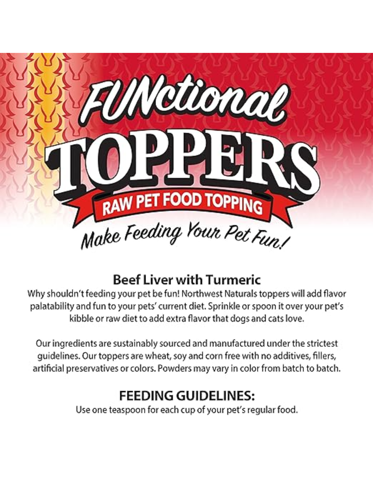 Northwest Naturals FUNctional Topper 5.5oz Beef Liver with Turmeric Powder for Dogs & Cats image 4